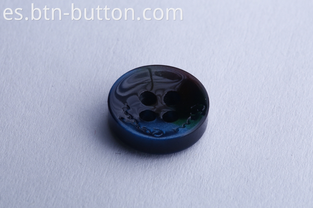 Gradient color imitation shell button with resin socket